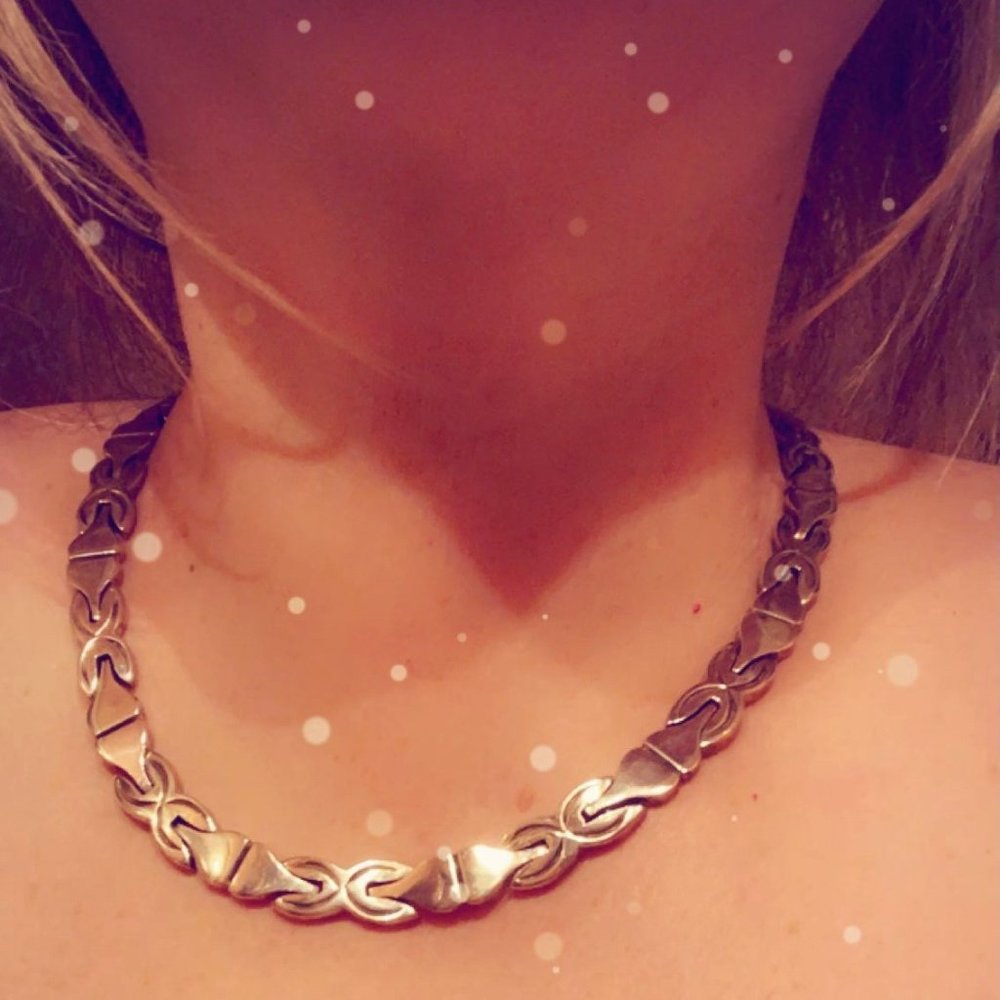 Solid Sterling Silver Statement Necklace - image 1
